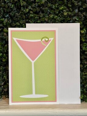Hicks Paper Goods Martini Glass  Invitations-Pack of 20 invites/envelopes